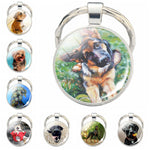 Lovely Dog Keychain Cute Dog Photo Glass Dome Pendant