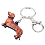 Bonsny Acrylic Standing Dachshund Dog Keychains