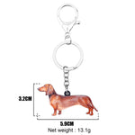 Bonsny Acrylic Standing Dachshund Dog Keychains