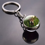 Dog Keychain Lovely Dog Picture Glass Ball Key Chains