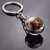 Dog Keychain Lovely Dog Picture Glass Ball Key Chains