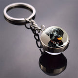 Dog Keychain Lovely Dog Picture Glass Ball Key Chains