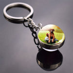 Dog Keychain Lovely Dog Picture Glass Ball Key Chains