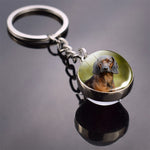 Dog Keychain Lovely Dog Picture Glass Ball Key Chains