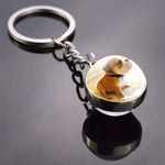 Dog Keychain Lovely Dog Picture Glass Ball Key Chains