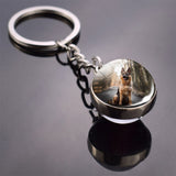 Dog Keychain Lovely Dog Picture Glass Ball Key Chains