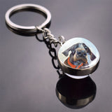 Dog Keychain Lovely Dog Picture Glass Ball Key Chains