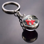 Dog Keychain Lovely Dog Picture Glass Ball Key Chains