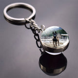 Dog Keychain Lovely Dog Picture Glass Ball Key Chains