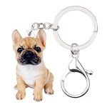 Acrylic Sitting French Bulldog Puppy Dog Key Chains.