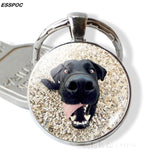 Lovely Dog Keychain Cute Dog Photo Glass Dome Pendant