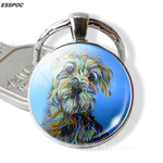 Lovely Dog Keychain Cute Dog Photo Glass Dome Pendant