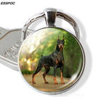 Lovely Dog Keychain Cute Dog Photo Glass Dome Pendant